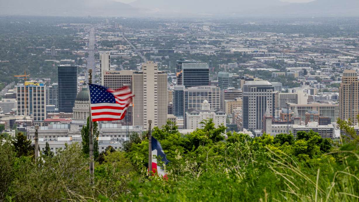 Wind blows at Ensign Peak in Salt Lake City on Sunday. Potentially damaging winds are expected to continue on Monday ahead of the next storm system slated to impact the state. Wind blows at Ensign Peak in Salt Lake City on Sunday. Potentially damaging winds are expected to continue on Monday ahead of the next storm system slated to impact the state. (Tess Crowley, Deseret News)